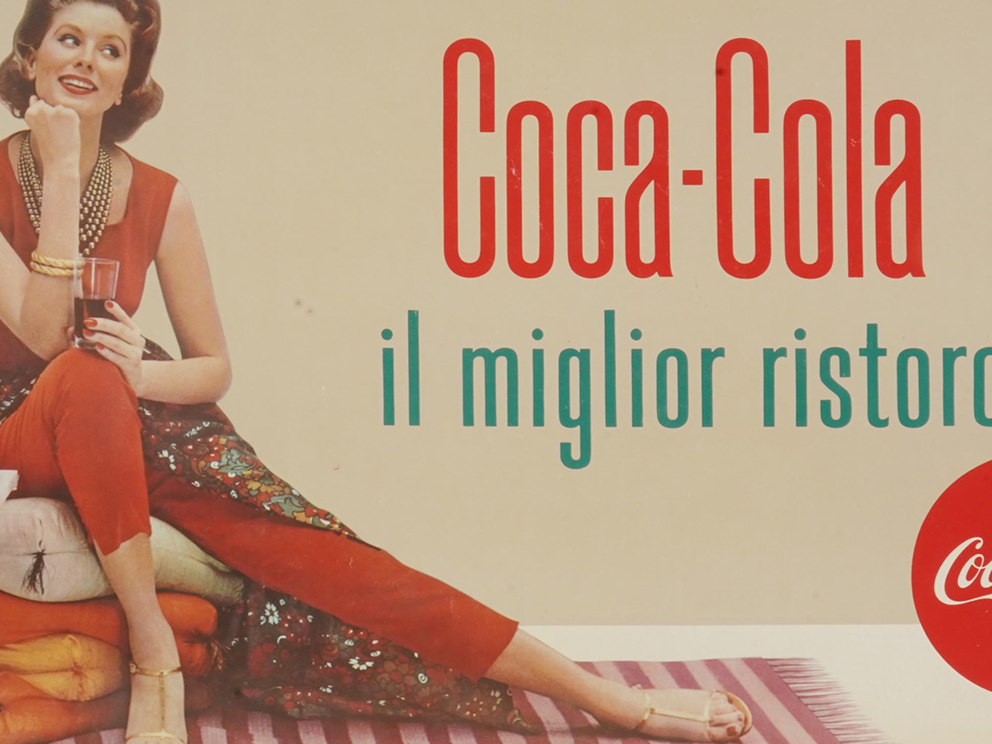 VINTAGE COCA COLA ITALIAN PIN UP ADVERTISING POSTER PIC-1